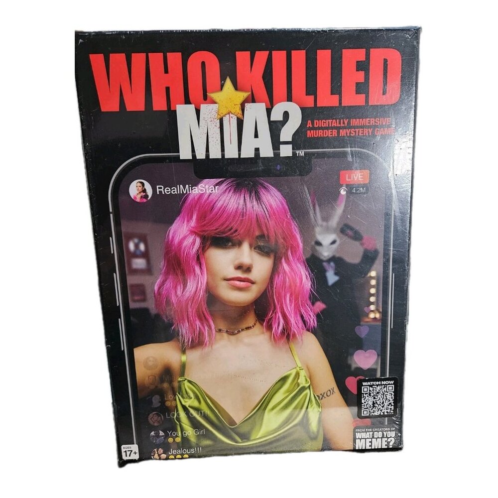 Who Killed Mia? Pink & Green Murder Mystery Board Game